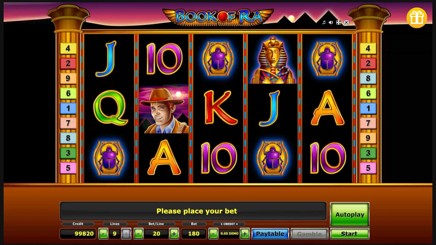 Simboli e Tabella Pagamenti Book of Ra Deluxe